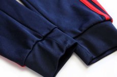 画像5: adidasアディダス トレフォイル ロゴ刺繍 トラックジャケット 紺×赤 M★ジャージ (5)