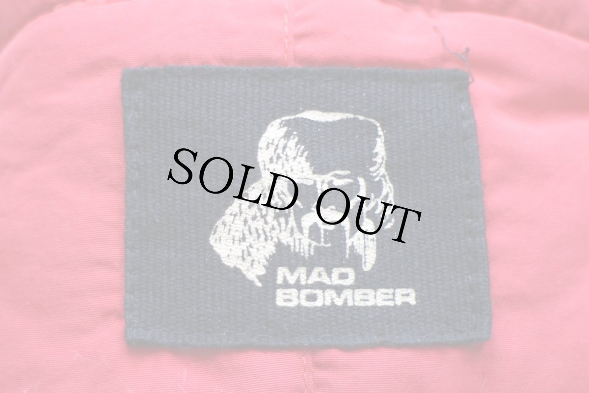 画像5: MAD BOMBER ラビットファー ナイロン フライトキャップ 赤 M (5)
