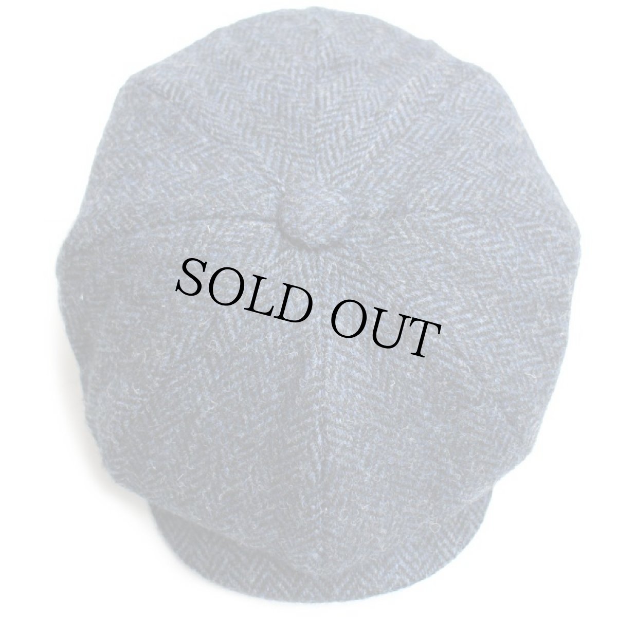 画像4: BORGES&SCOTT×Harris Tweedハリスツイード キルティングライナー ヘリンボーン ツイード ウール キャスケット 青 ミックス L (4)