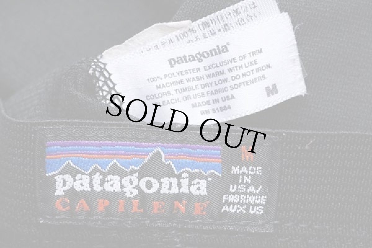 画像6: 00s USA製 patagoniaパタゴニア CAPILENEキャプリーン インナーパンツ 黒 M (6)