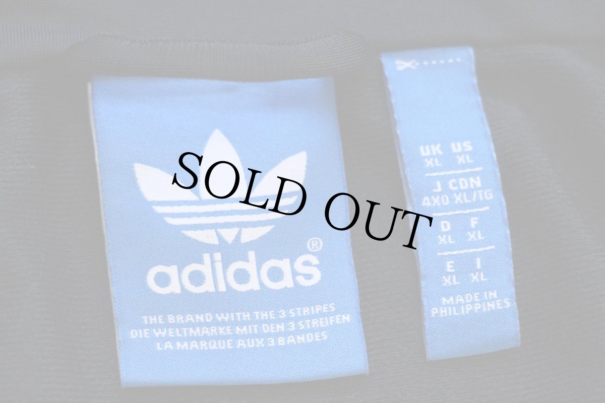 画像4: adidasアディダス トレフォイル ロゴ刺繍 トラックジャケット 黒×白 XL★ジャージ (4)
