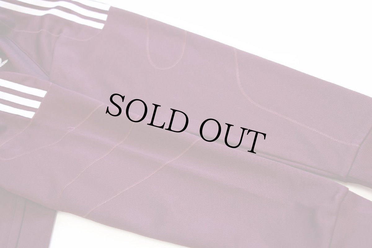 画像5: adidasアディダス FLAMESTRK トレフォイル ロゴ刺繍 トラックジャケット バーガンディ×白 S★ジャージ (5)