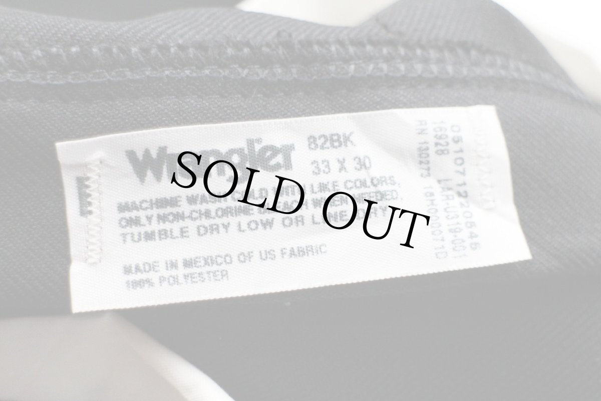 画像6: 00s メキシコ製 Wranglerラングラー 82BK ランチャードレスジーンズ ポリエステルパンツ ブラック w33 L30★50 スタプレ (6)