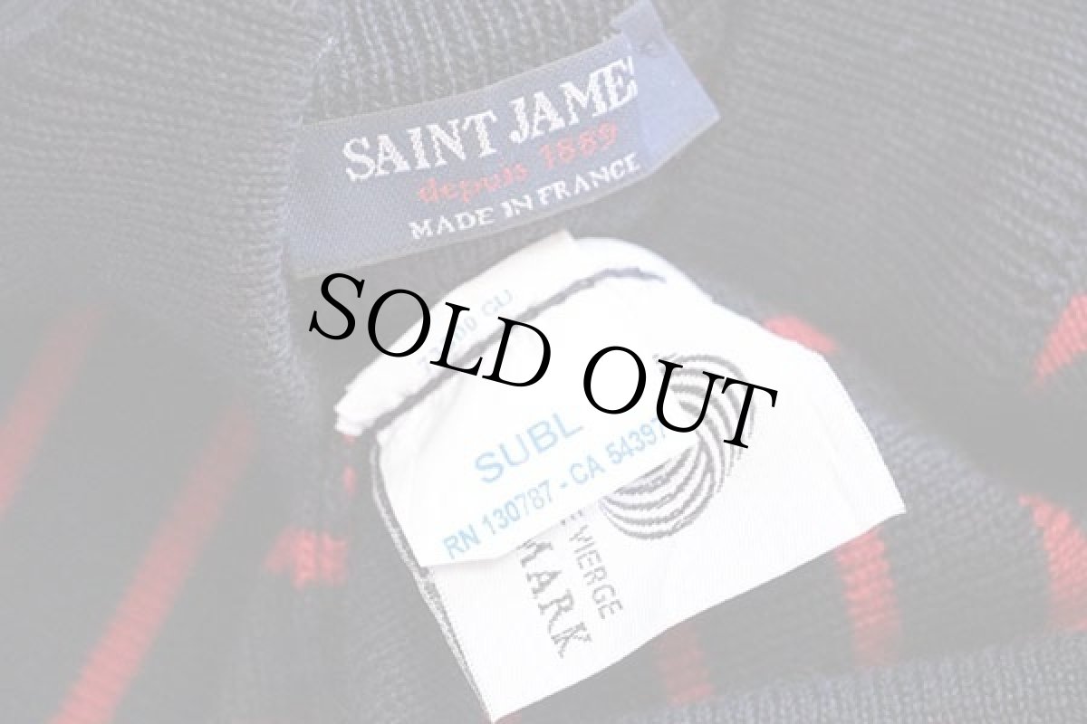 画像4: フランス製 SAINT JAMESセントジェームス ボーダー ウールニット マリンセーター 濃紺×赤 XL (4)