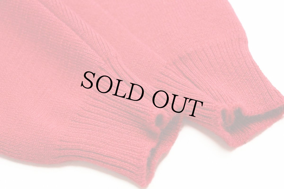 画像5: 90s フランス製 SAINT JAMESセントジェームス 無地 ウールニット マリンセーター 濃赤 L (5)