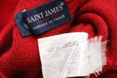 画像4: 90s フランス製 SAINT JAMESセントジェームス 無地 ウールニット マリンセーター 濃赤 L (4)