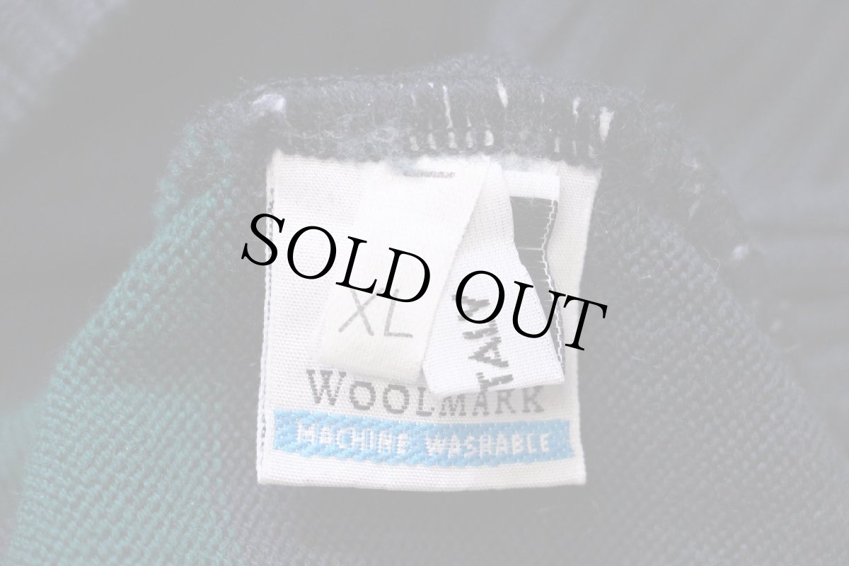 画像4: 90s イタリア製 SEA&SKY 太ボーダー ウールニット マリンセーター 紺×緑 XL (4)