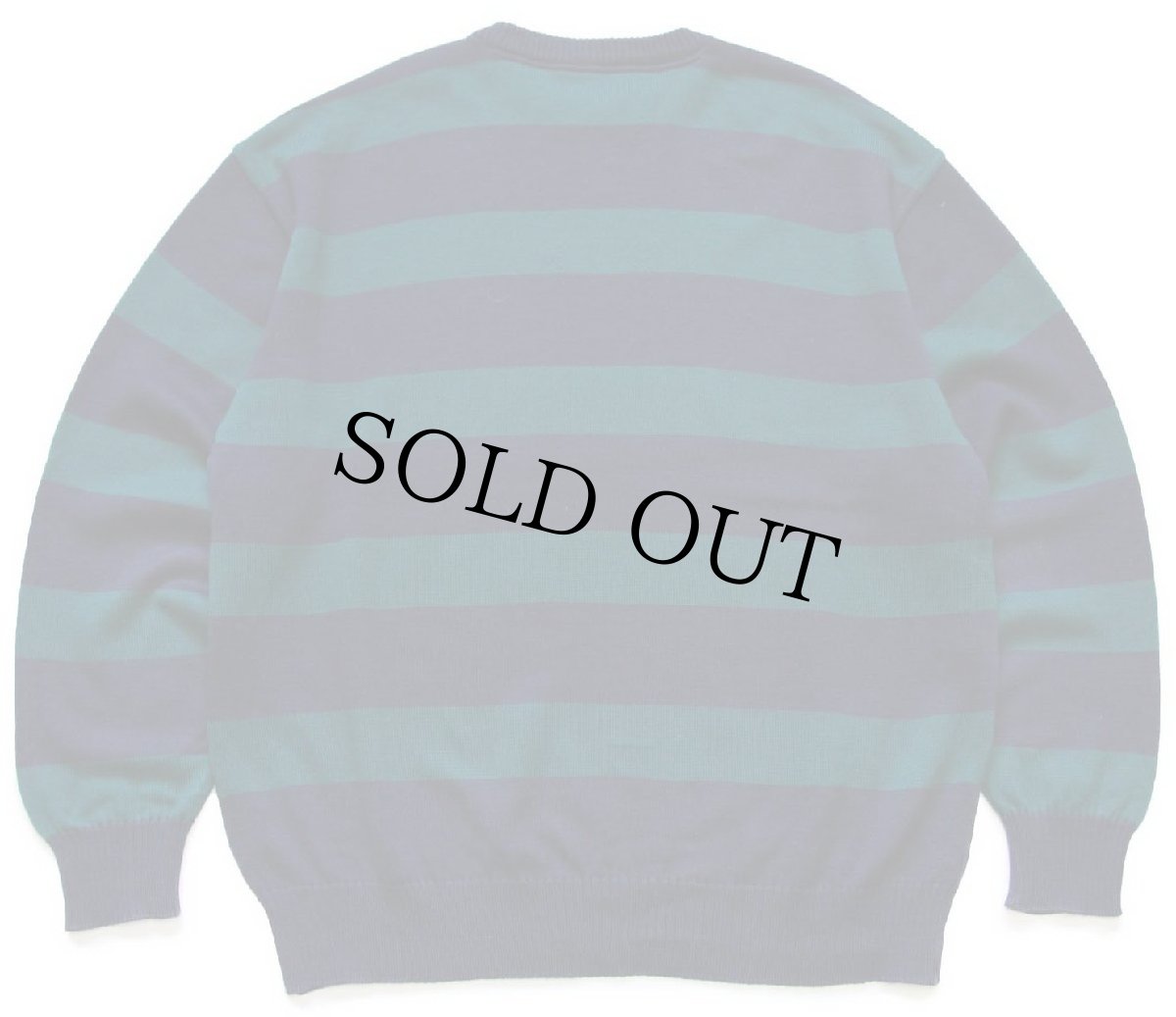 画像2: 90s イタリア製 SEA&SKY 太ボーダー ウールニット マリンセーター 紺×緑 XL (2)