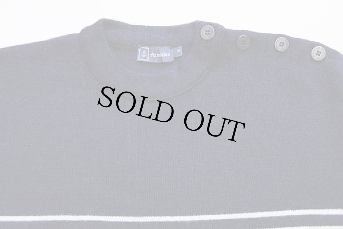 画像3: Armor-lux ボーダー ウールニット マリンセーター ネイビー×ホワイト M (3)