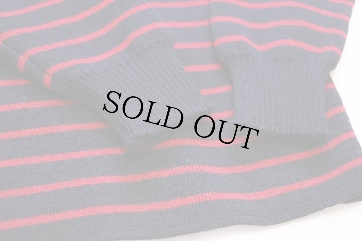 画像6: フランス製 SAINT JAMESセントジェームス ボーダー ウールニット マリンセーター 濃紺×赤 XL (6)