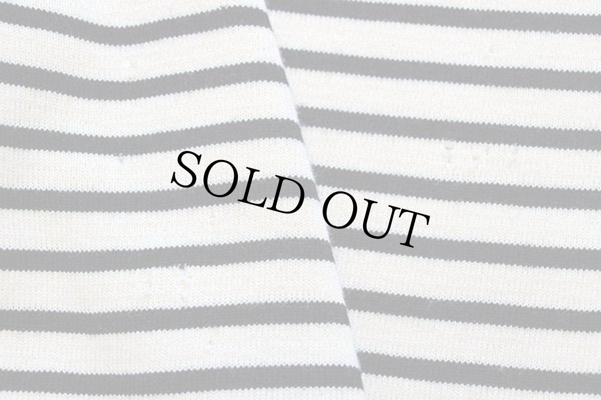 画像6: 90s フランス製 VAL de SAIRE ボーダー ウールニット マリンセーター ナチュラル×ネイビー S (6)