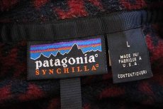 画像4: 90s USA製 patagoniaパタゴニア 総柄 シンチラ フリース スナップT L (4)