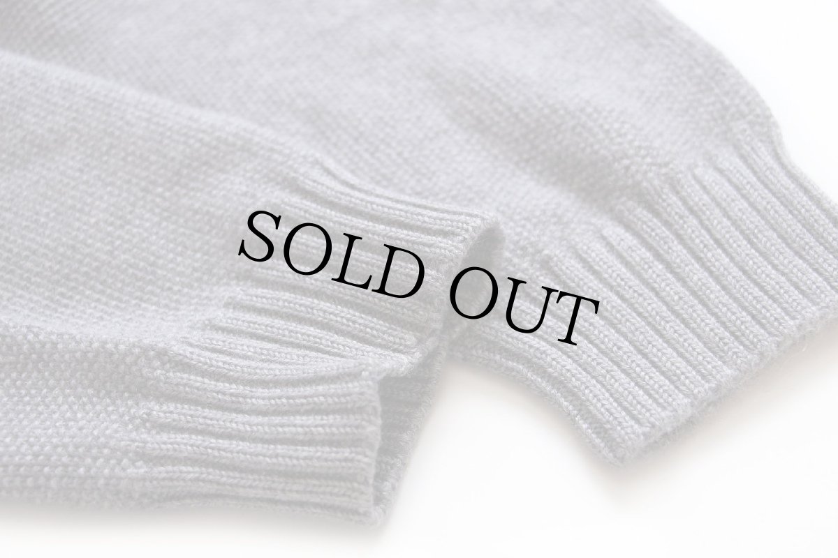 画像6: 00s LACOSTEラコステ ワンポイント 鹿の子 ウールニット フルジップ セーター グレー 7 (6)