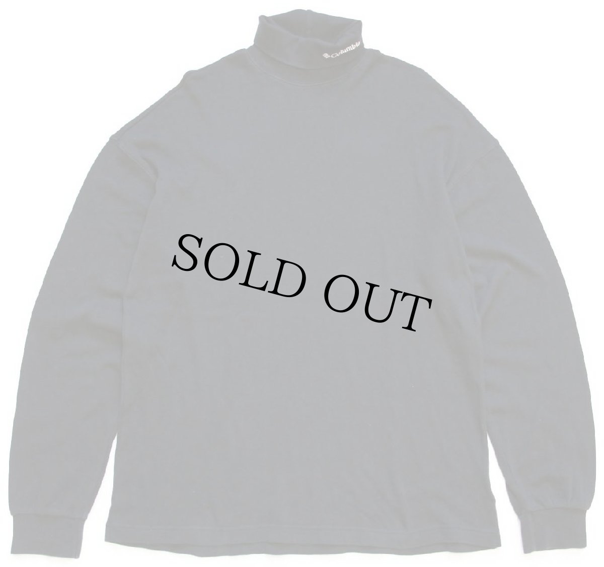 画像2: 00s Columbiaコロンビア ロゴ刺繍 タートルネック コットン カットソー 黒 S (2)