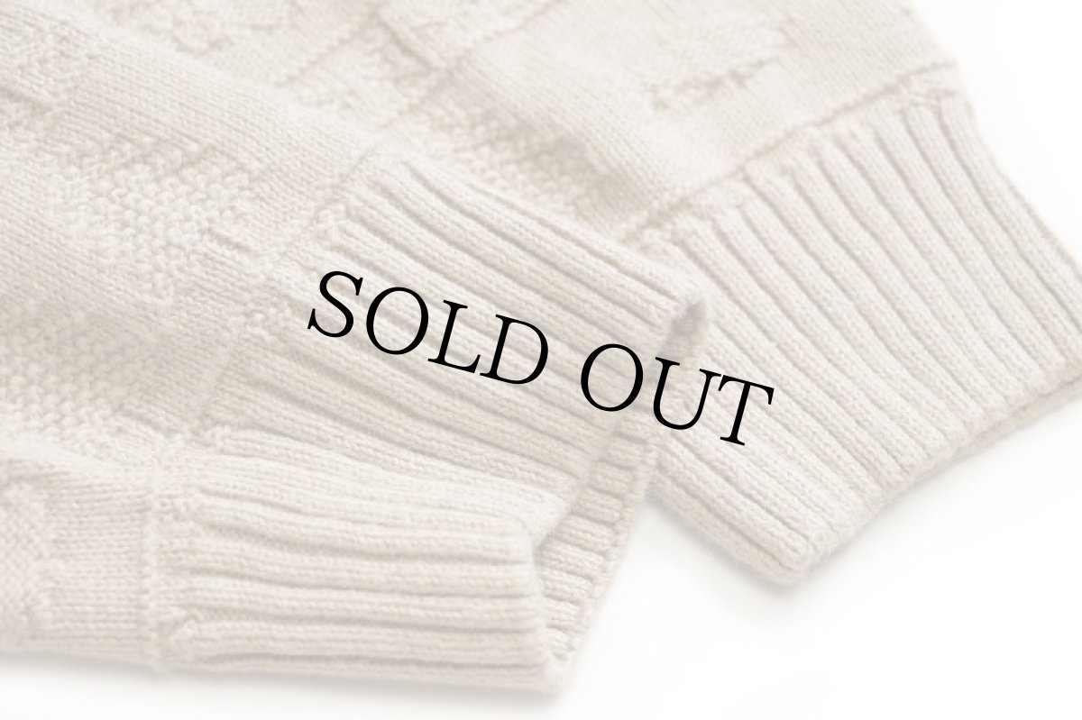 画像6: 00s Woolrichウールリッチ ツリー フィッシュ 編み柄 ラミー×コットンニット セーター カーキ XL (6)