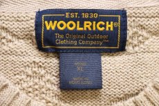 画像4: 00s Woolrichウールリッチ ツリー フィッシュ 編み柄 ラミー×コットンニット セーター カーキ XL (4)