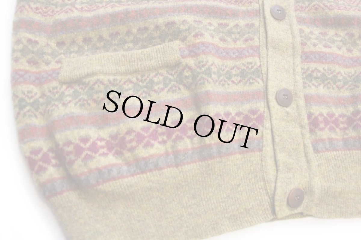 画像5: 90s イタリア製 Henry Cotton's フェアアイル柄 ウールニット ベスト カーディガン M (5)