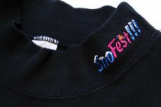 画像6: 00s Sno Fest!!! 刺繍 モックネック コットン 長袖Tシャツ 黒 L (6)