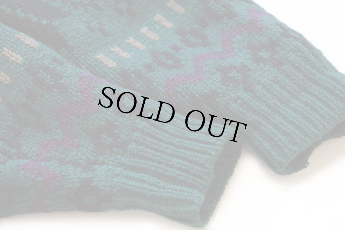 画像6: 80s GAPギャップ 雪柄 ノルディック柄 ローゲージ ウールニット セーター XL (6)