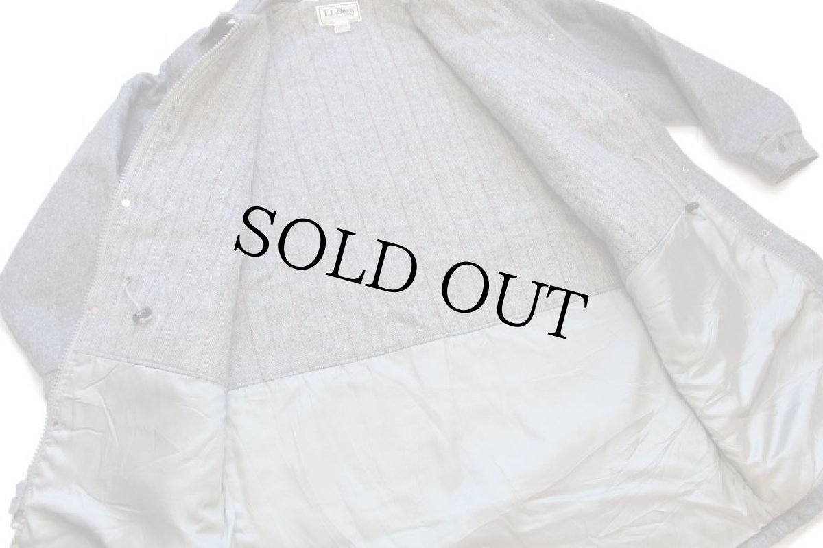 画像5: 80s USA製 L.L.Bean ツイードライナー メルトン ウール ストームコート 杢グレー L★マウンテン (5)