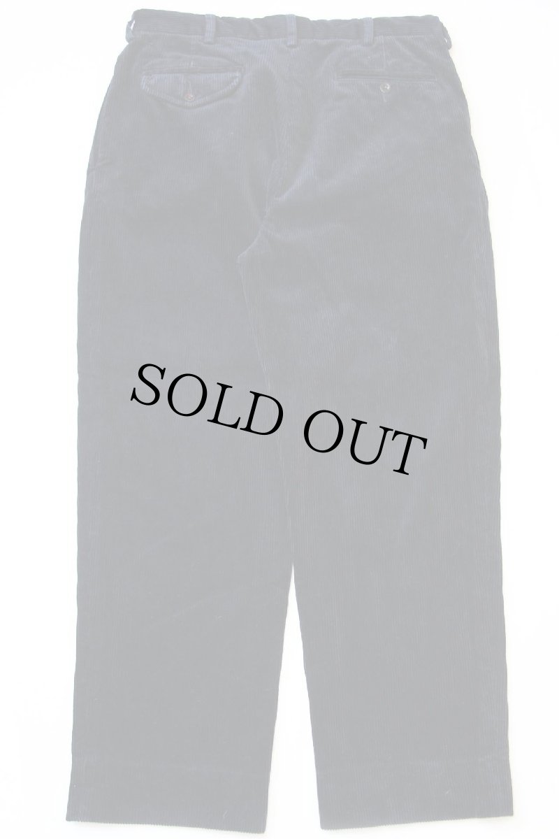 画像3: 00s ポロ ラルフローレン ツータック コットン 太畝 コーデュロイパンツ 濃紺 w34 (3)