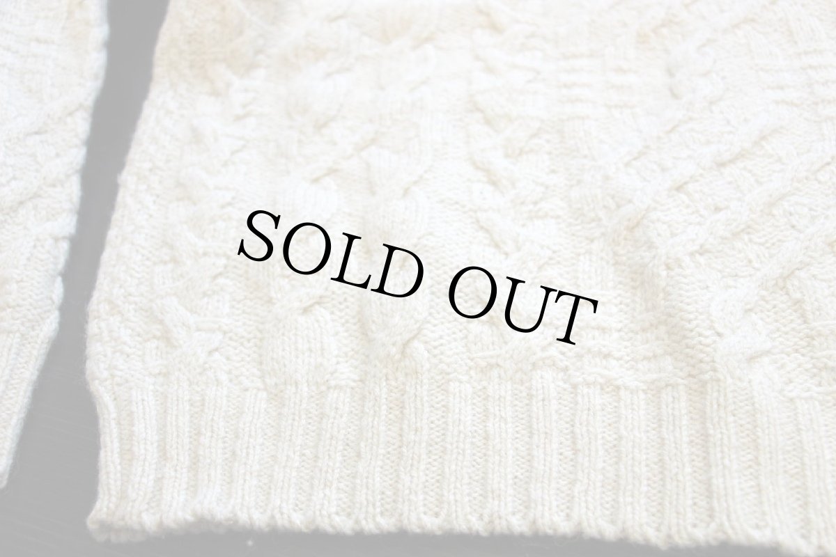 画像5: 90s USA製 EddieBauerエディーバウアー ケーブル編み ウールニット セーター ナチュラル L (5)