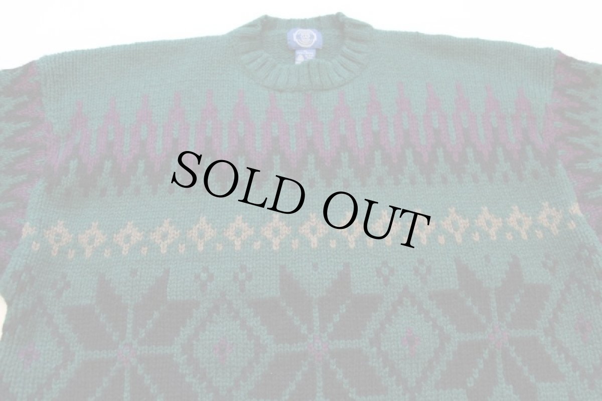 画像3: 80s GAPギャップ 雪柄 ノルディック柄 ローゲージ ウールニット セーター XL (3)