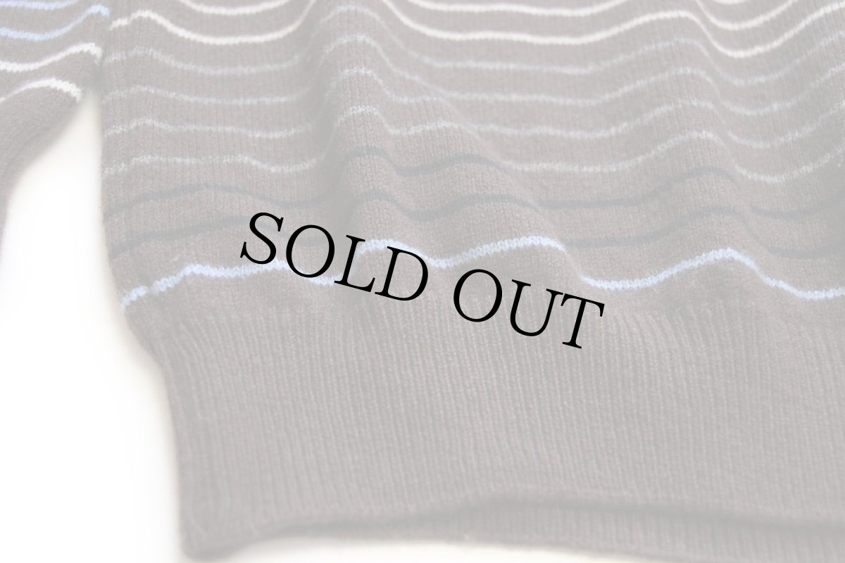 画像5: 00s LACOSTEラコステ マルチボーダー ウールニット セーター ブラウン 6 (5)