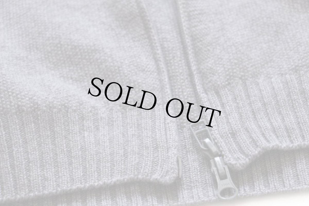 画像5: 00s LACOSTEラコステ ワンポイント 鹿の子 ウールニット フルジップ セーター グレー 7 (5)