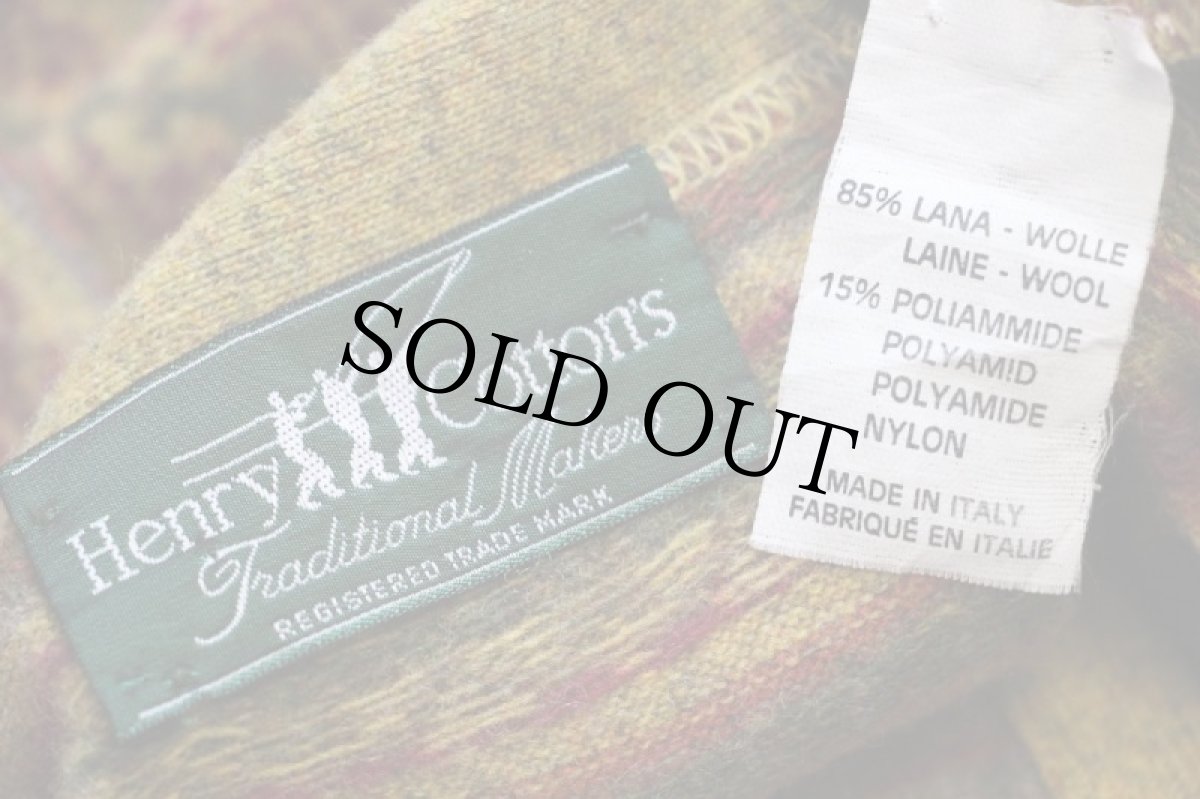 画像4: 90s イタリア製 Henry Cotton's フェアアイル柄 ウールニット ベスト カーディガン M (4)