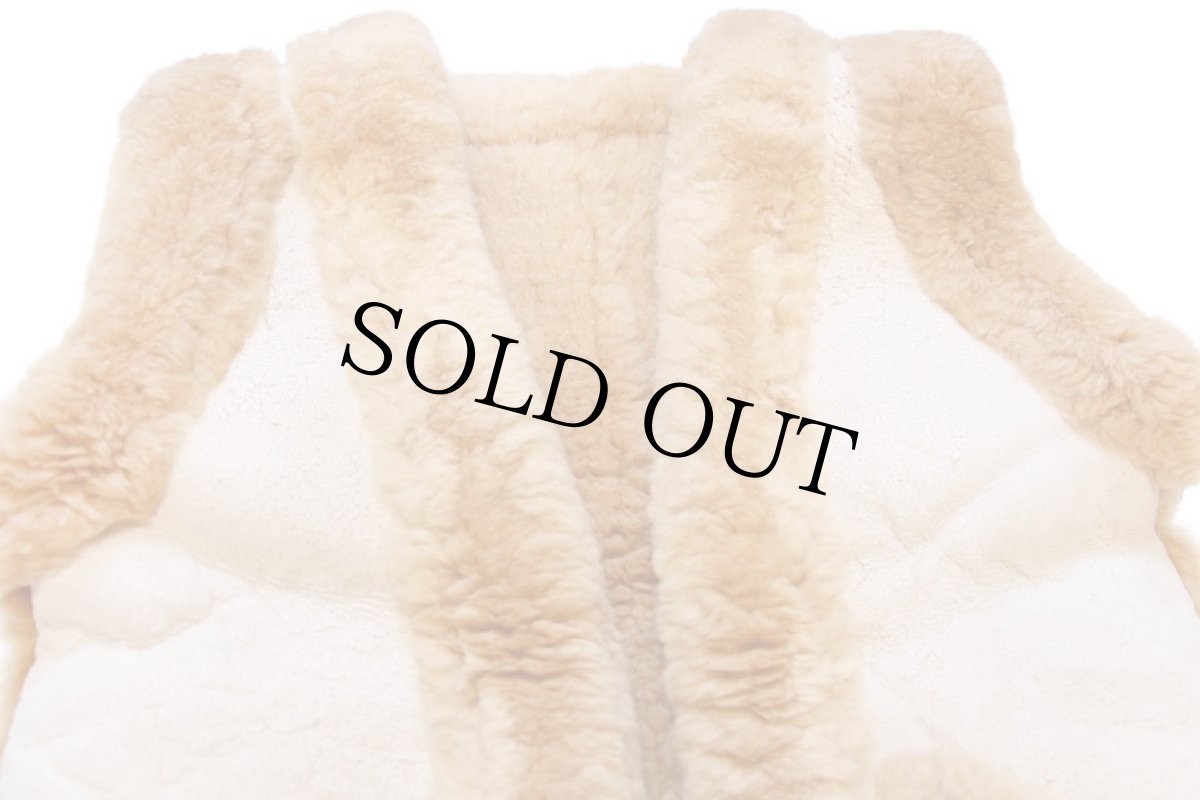 画像3: UNKNOWN シープスキン リアル ムートンベスト アイボリー (3)