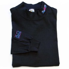 画像1: 00s Sno Fest!!! 刺繍 モックネック コットン 長袖Tシャツ 黒 L (1)