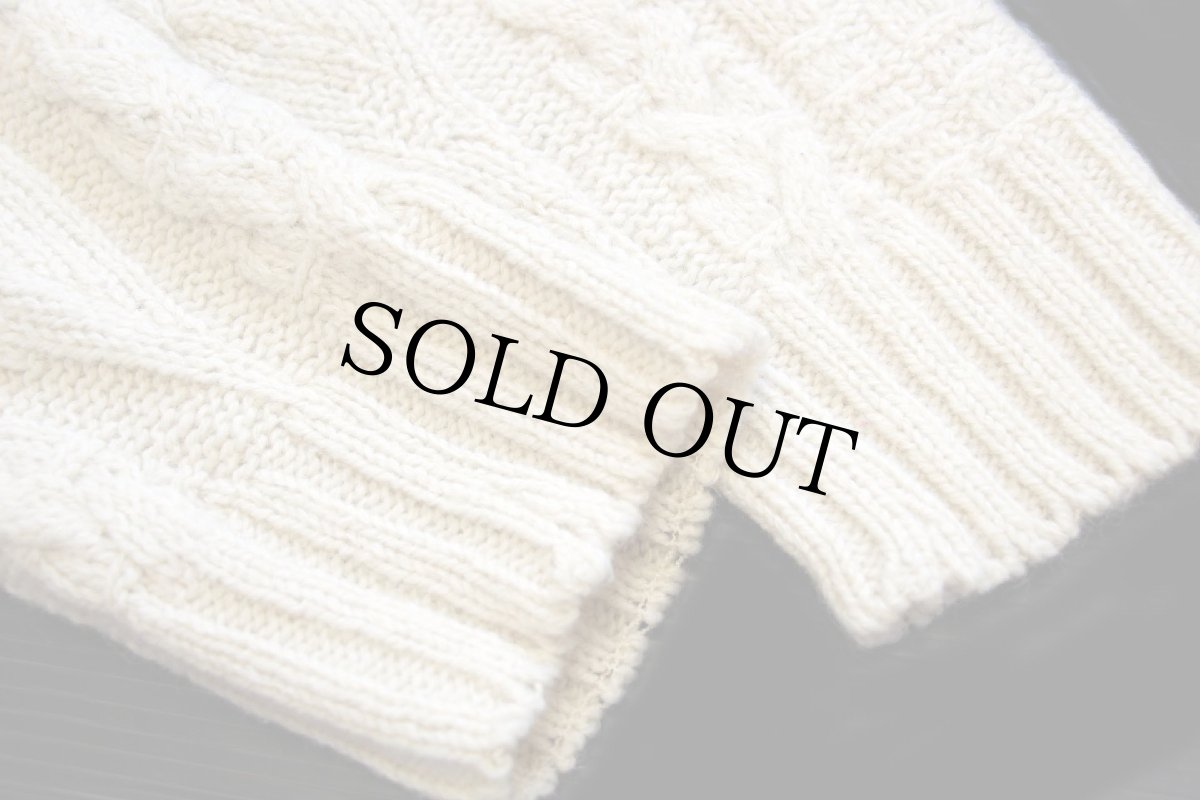 画像6: 90s USA製 EddieBauerエディーバウアー ケーブル編み ウールニット セーター ナチュラル L (6)