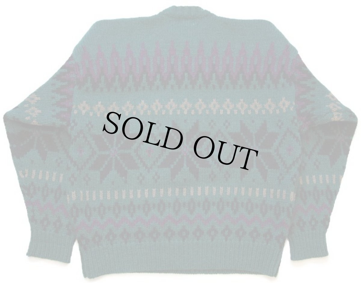 画像2: 80s GAPギャップ 雪柄 ノルディック柄 ローゲージ ウールニット セーター XL (2)