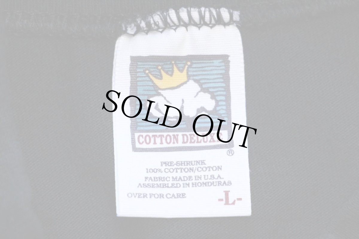 画像5: 90s Sno Fest!!! 刺繍 モックネック コットン 長袖Tシャツ 黒 L (5)