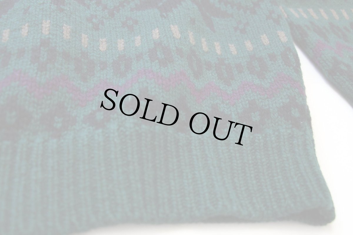 画像5: 80s GAPギャップ 雪柄 ノルディック柄 ローゲージ ウールニット セーター XL (5)