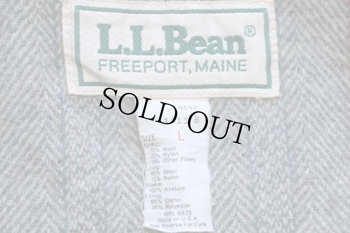 画像4: 80s USA製 L.L.Bean ツイードライナー メルトン ウール ストームコート 杢グレー L★マウンテン (4)