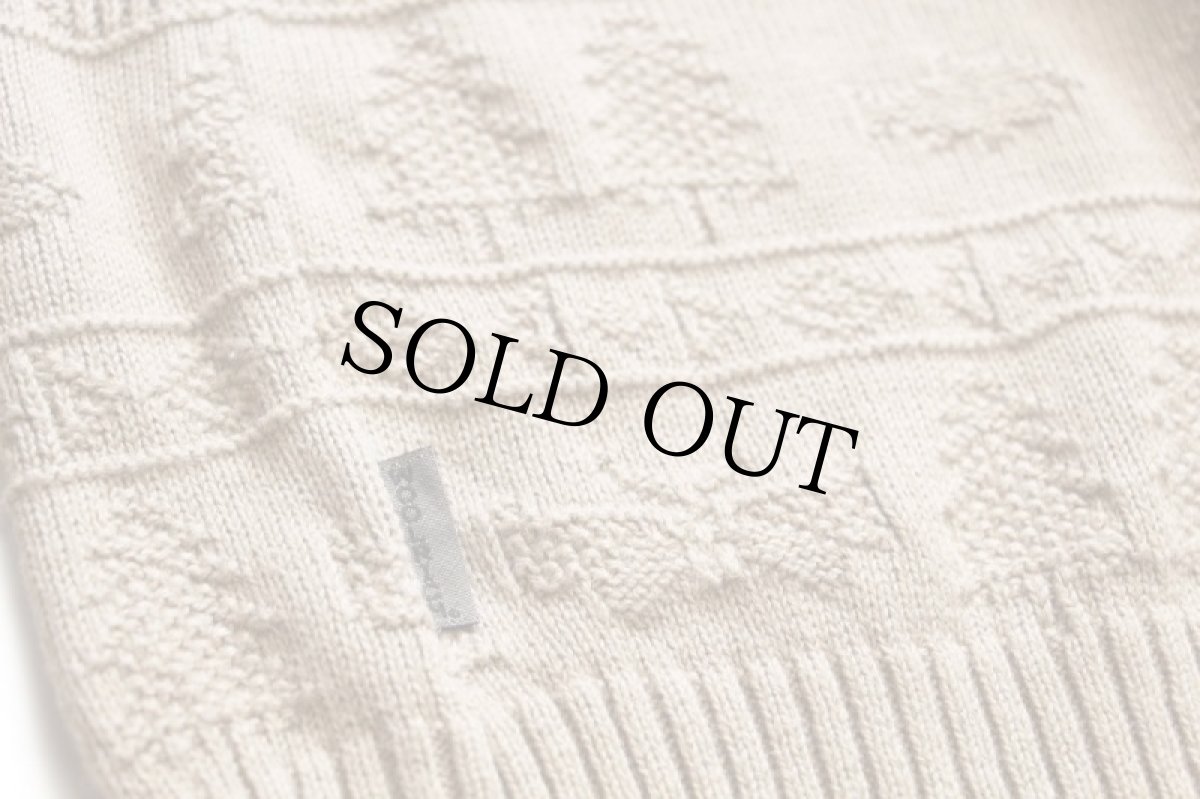 画像5: 00s Woolrichウールリッチ ツリー フィッシュ 編み柄 ラミー×コットンニット セーター カーキ XL (5)