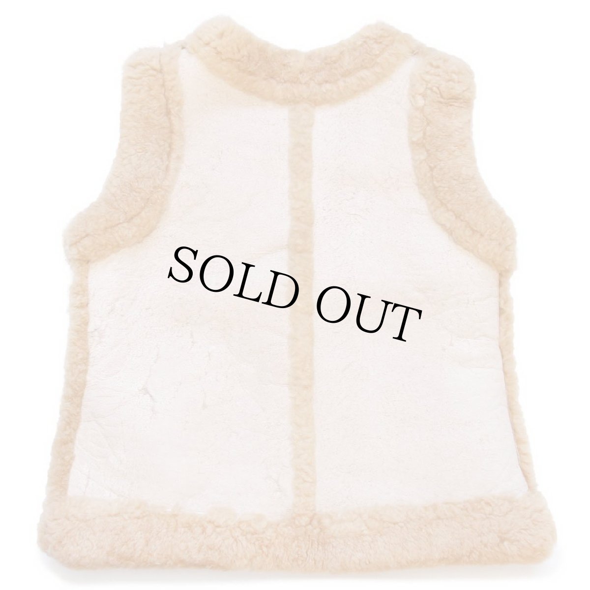 画像2: UNKNOWN シープスキン リアル ムートンベスト アイボリー (2)