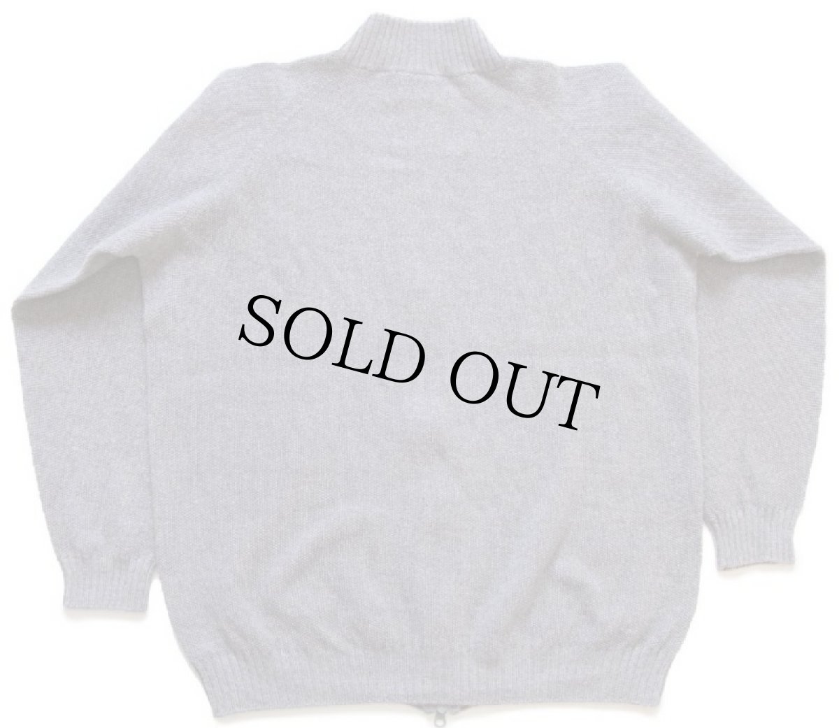 画像2: 00s LACOSTEラコステ ワンポイント 鹿の子 ウールニット フルジップ セーター グレー 7 (2)