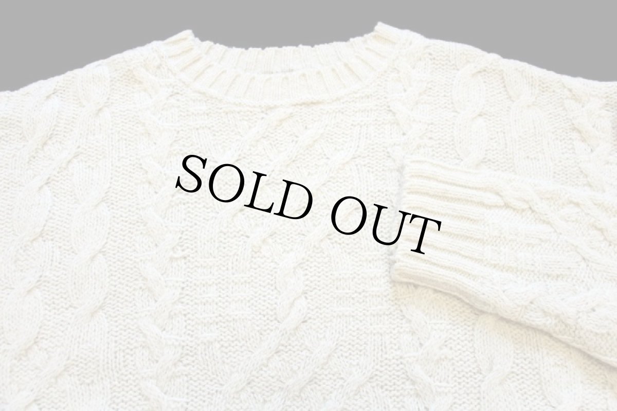 画像3: 90s USA製 EddieBauerエディーバウアー ケーブル編み ウールニット セーター ナチュラル L (3)