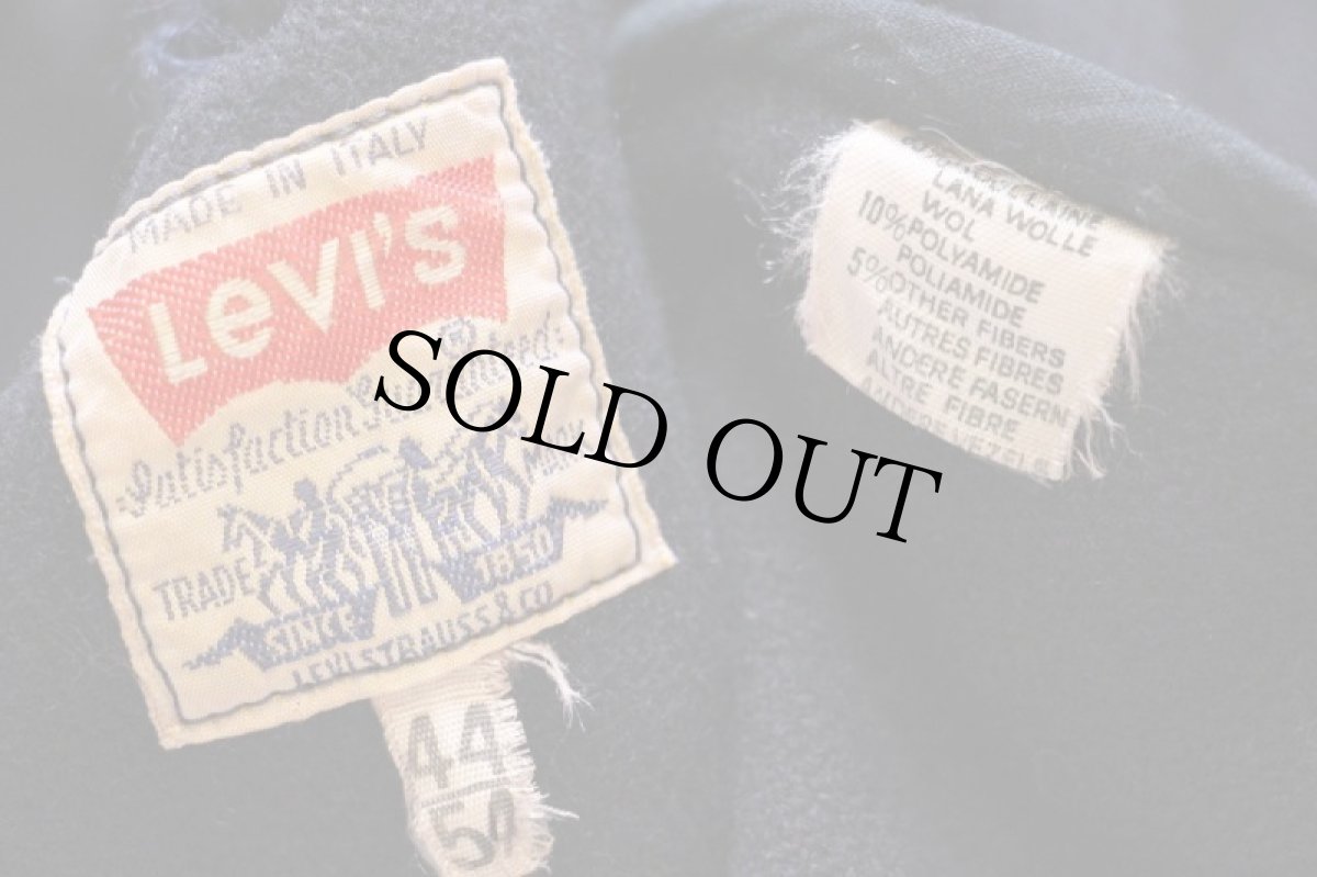 画像4: 80s イタリア製 Levi'sリーバイス メルトン ウール ダッフルコート 濃紺 44/54★ユーロ (4)