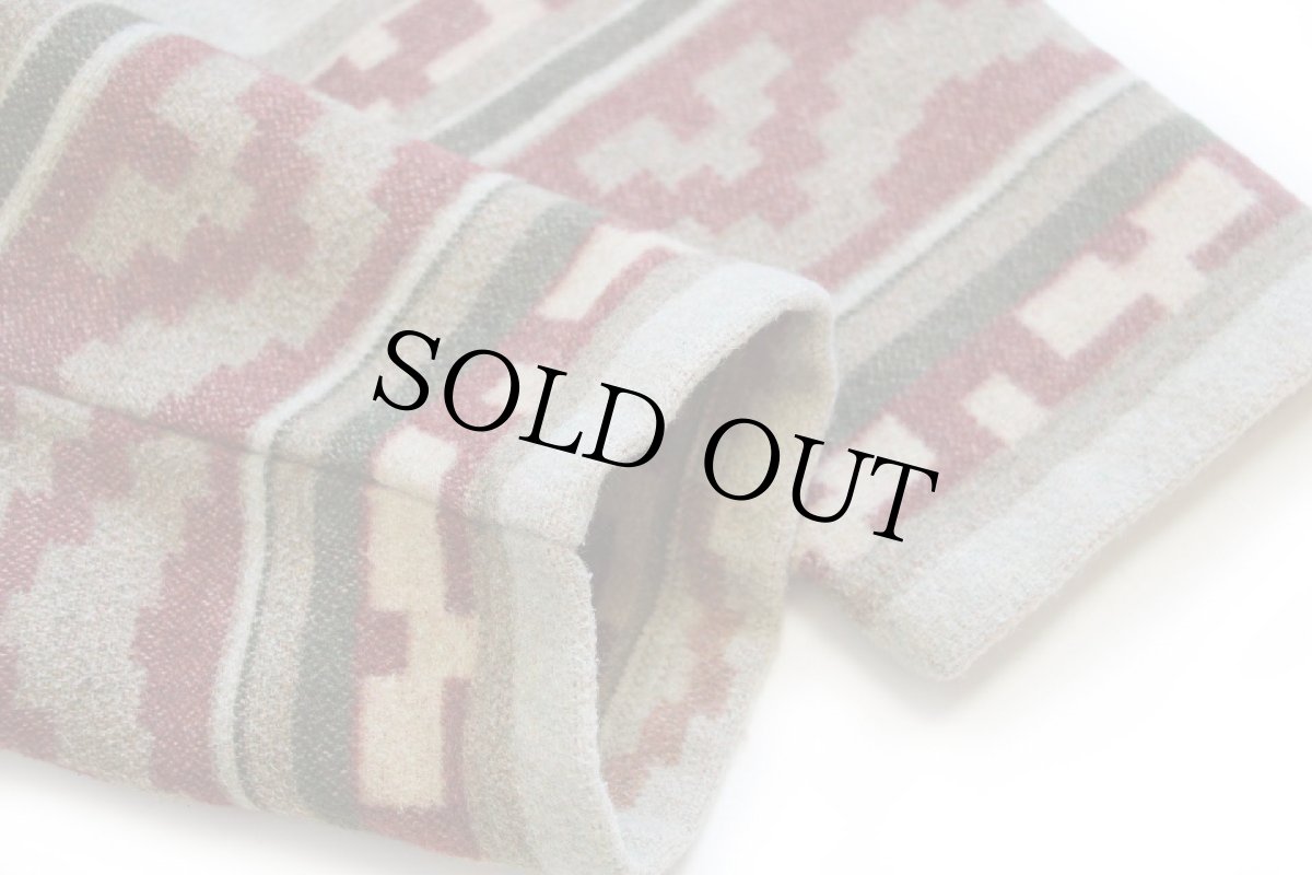 画像6: 90s イタリア製 Levi'sリーバイス フォークロア柄 フーデッド ウール混 ブランケット コート L★ユーロ (6)