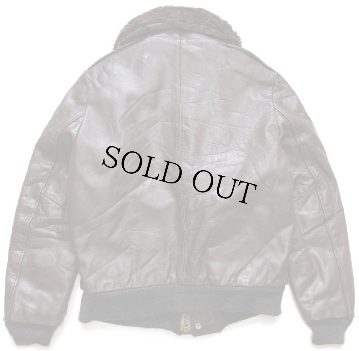 画像2: 70s USA製 Excelled A-2タイプ 襟ボア&ライナー フライト レザージャケット 焦げ茶 (2)