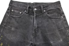 画像4: Levi'sリーバイス 505 ブラック デニムパンツ ペンキ飛び w29 L32★SDP2342 (4)