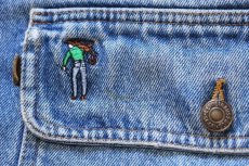 画像5: 80s イタリア製 Levi'sリーバイス サドルマン刺繍 チェック ネルライナー デニムコート★ユーロ (5)