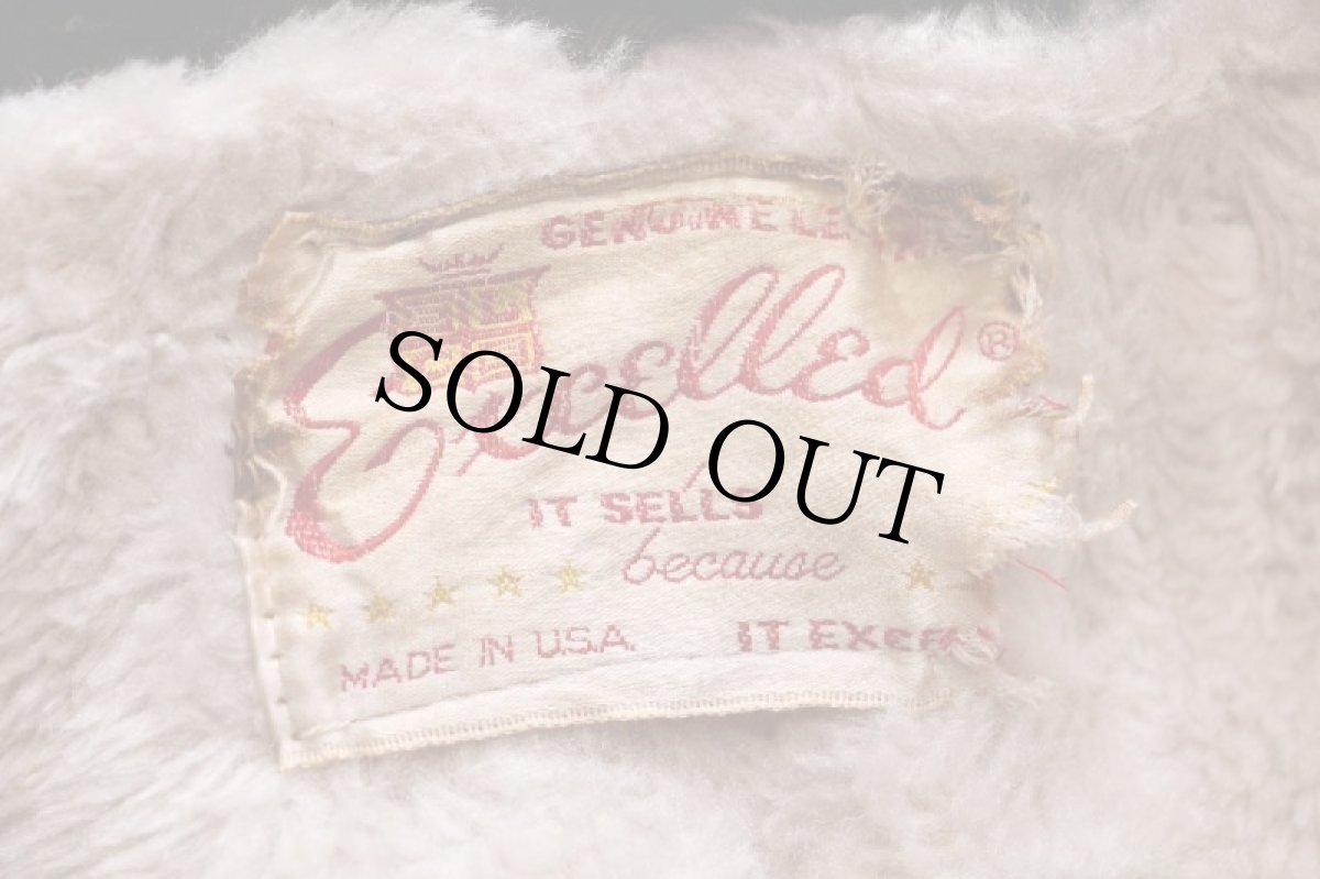 画像4: 70s USA製 Excelled A-2タイプ 襟ボア&ライナー フライト レザージャケット 焦げ茶 (4)