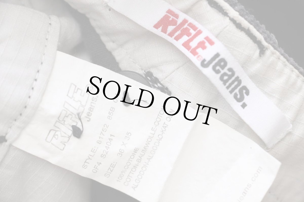 画像6: デッドストック★RIFLE ランダム 太畝 コーデュロイ カーゴパンツ 薄黒 w36 L35 (6)