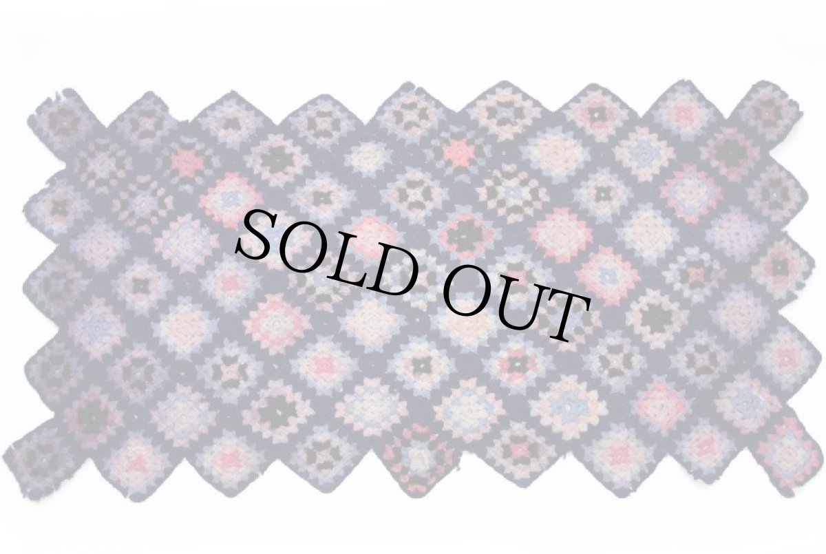 画像2: スクエア モチーフ ニット グラニー ブランケット★カギ編み (2)