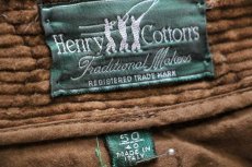 画像6: 90s イタリア製 Henry Cotton's ツータック コットン 太畝 コーデュロイパンツ 茶 50★スラックス (6)